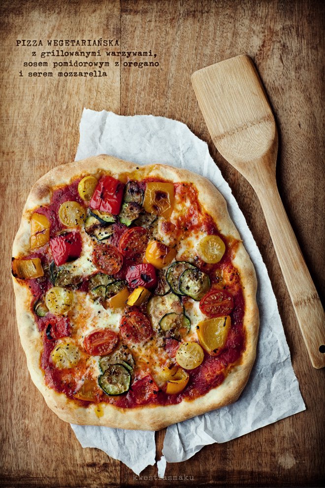 Pizza wegetariańska z grillowanymi warzywami