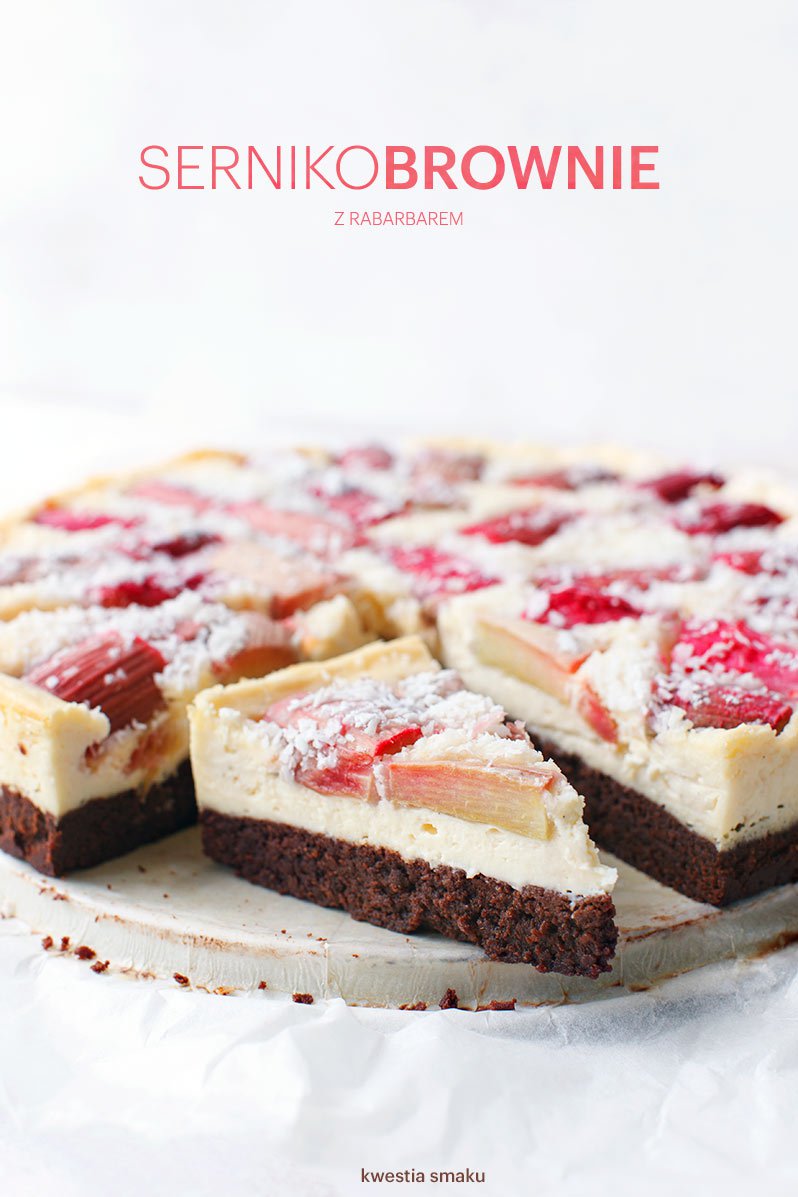 Sernikobrownie z rabarbarem