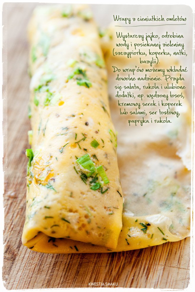 Wrapy z omleta ziołowego