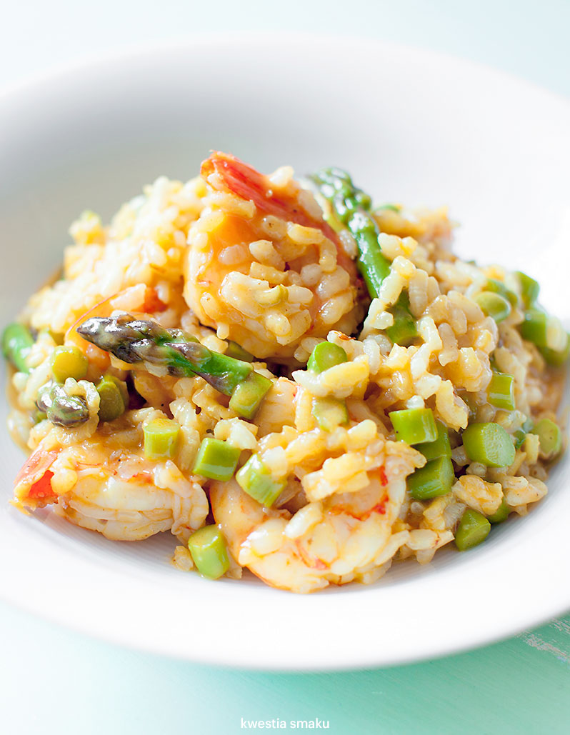 Risotto ze szparagami i krewetkami Kwestia Smaku