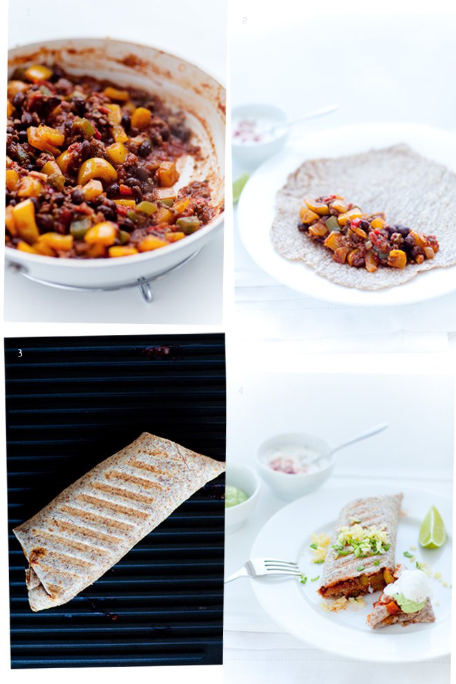 Burrito z farszem chili con carne