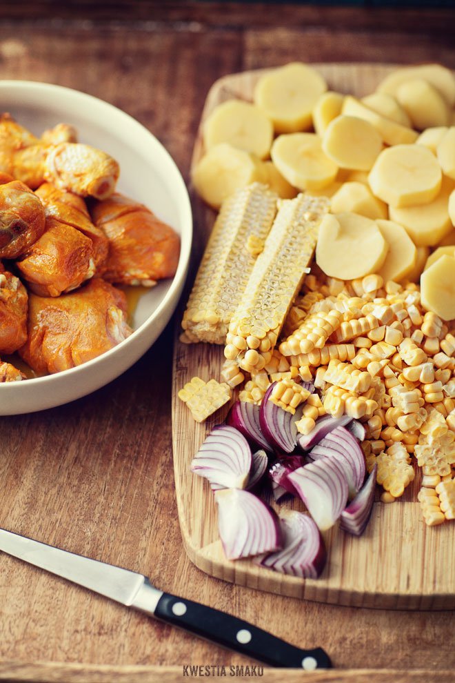 Casserole z kurczakiem, kukurydzą i ziemniakami