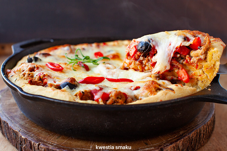 Deep dish pizza