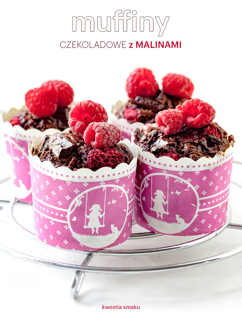 Muffiny czekoladowe z malinami