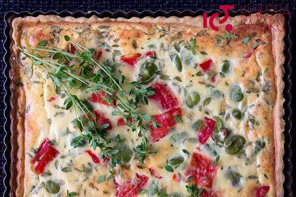  Quiche z bobem i grillowaną papryką