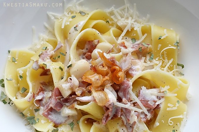 Pappardelle z szynką parmeńską