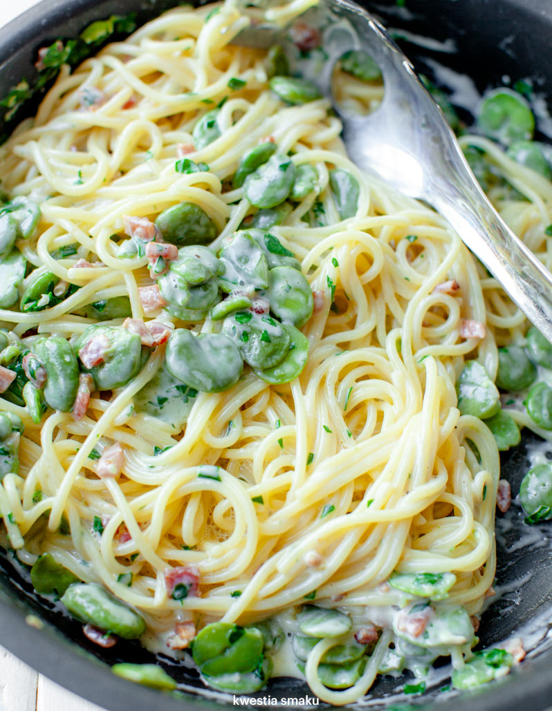 Spaghetti alla carbonara z bobem