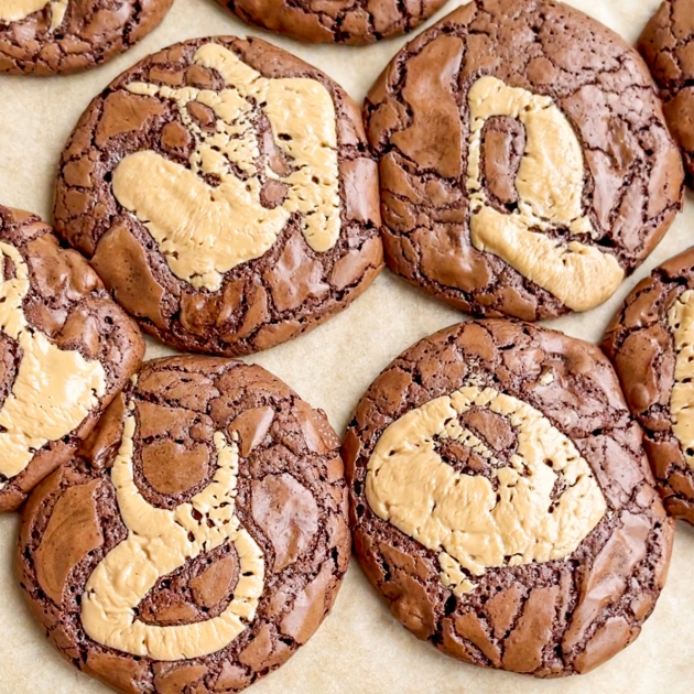 Ciasteczka brownie z masłem orzechowym