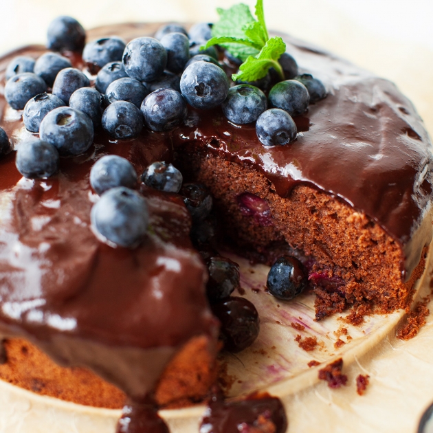 Ciasto czekoladowe z borówkami