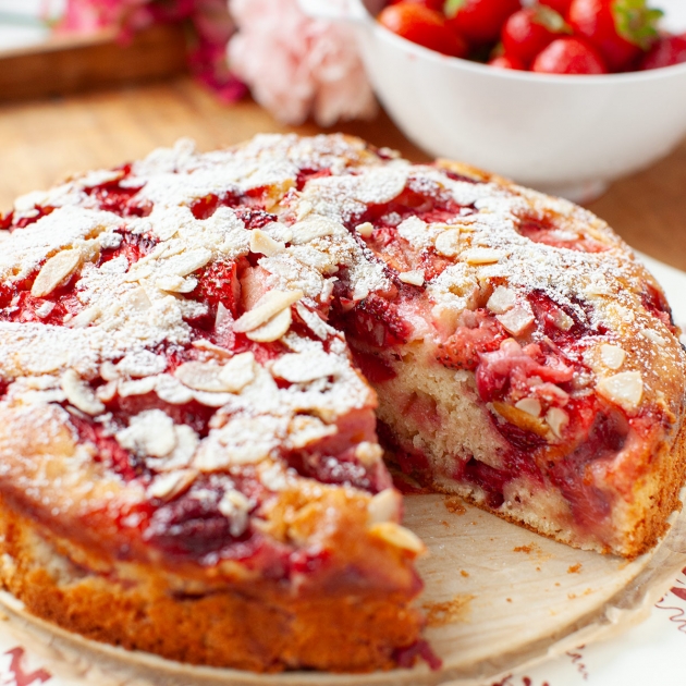 Ciasto z truskawkami i ricottą