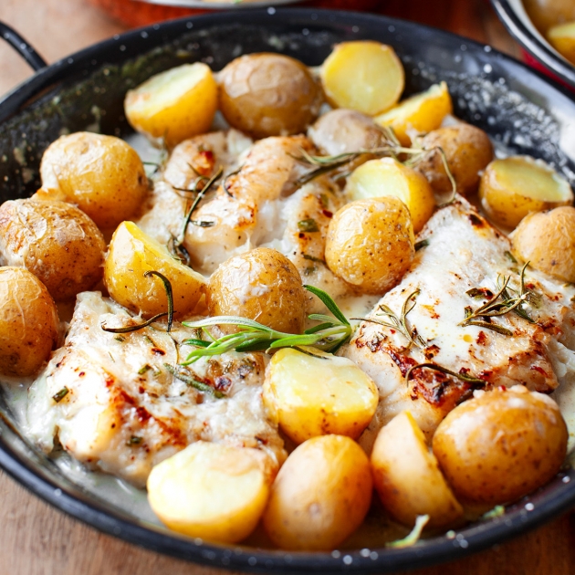 Dorsz z ziemniaczkami i rozmarynem