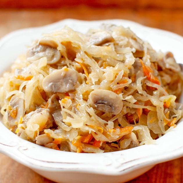 Kapusta z pieczarkami