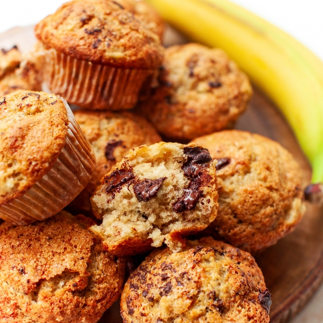 Muffinki bananowe z czekoladą