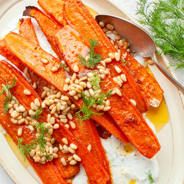 Pieczone marchewki z harissą