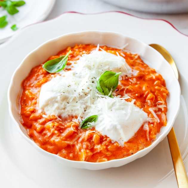 Risotto alla vodka z burratą