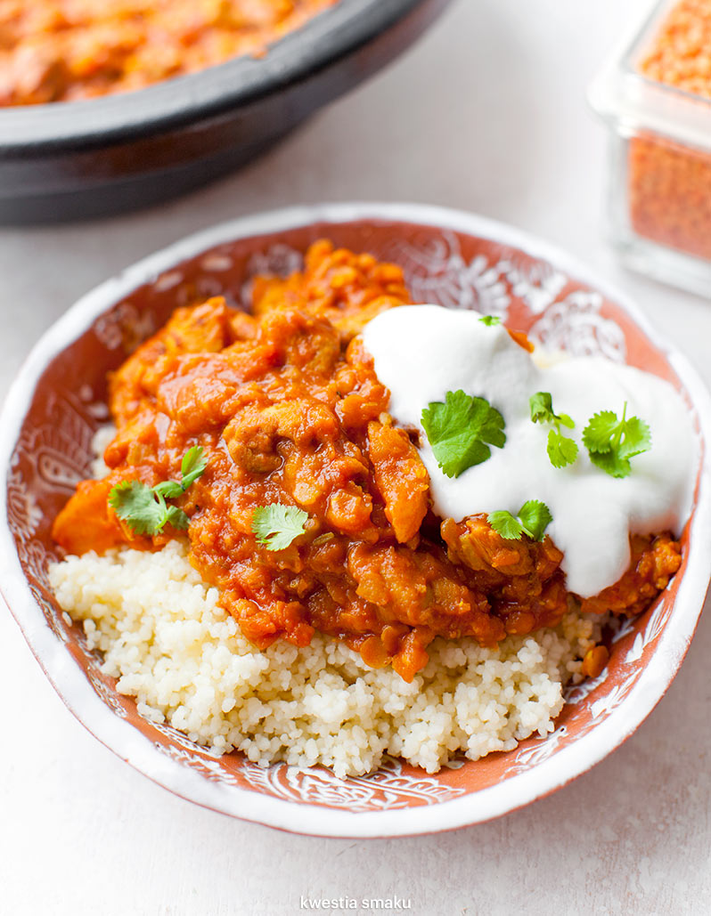 Tagine z kurczaka z soczewicą