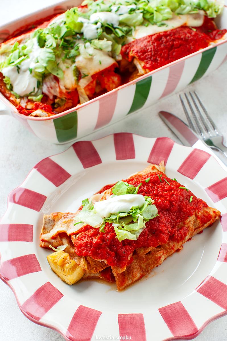 Tortille zapiekane z kurczakiem gyros